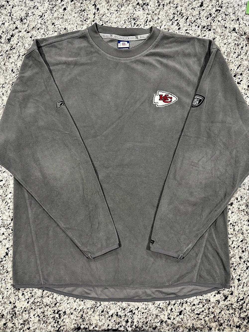 NFL Kansas City Chiefs Long Sleeve Gray Size Large